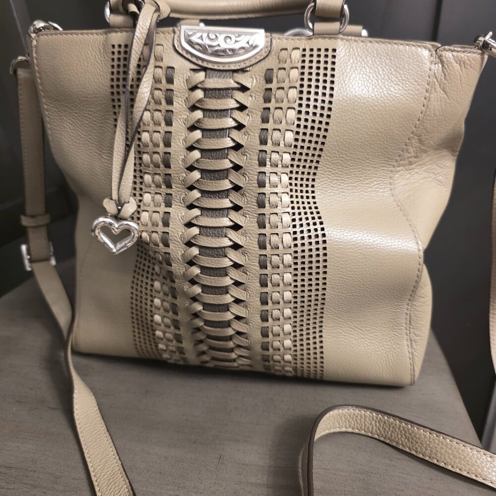 beige crossbody and clutch purse